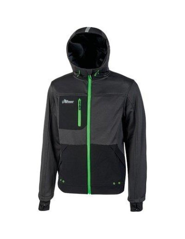 FELPA FULL ZIP + CAPPUCCIO GALAXY U-POWER ASPHALT GREY GREEN - L