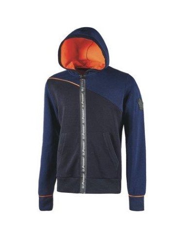 FELPA FULL ZIP + CAPPUCCIO JUPITER U-POWER DEEP BLUE - L