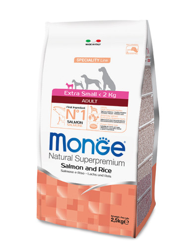 MONGE EX. SMALL ADULT SALMONE RISO KG.2,5