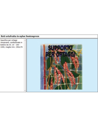 RETE SOSTENGREEN H.150 ML.100